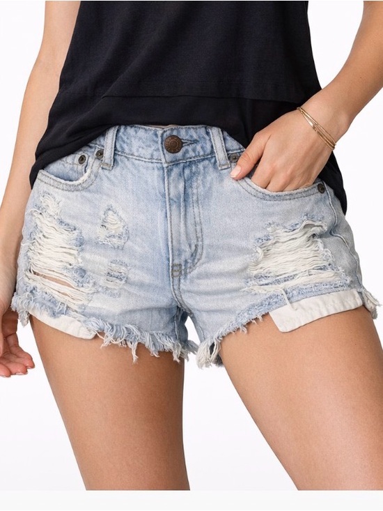 Aéropostale Denim - Aeropostale brand High waisted Aero cheeky light wash distressed frayed SZ 4